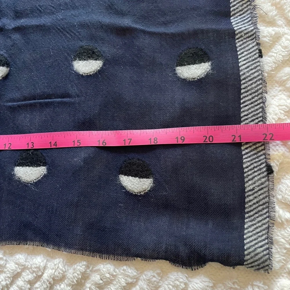 Alliance Merchandising Navy Blue Acrylic Wool‎ Nylon Dot Scarf